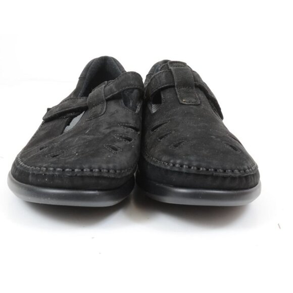 SAS Shoes Roamer-N Slip On Loafer Hook & Eye Charcoal Leather Comfort 10 WIDE - Picture 6 of 8